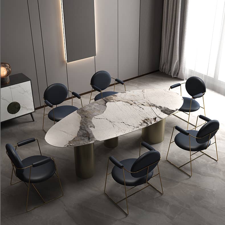 Elegant Sintered Stone Table with Stainless Steel Frame – Durable & Modern Design fld-2749