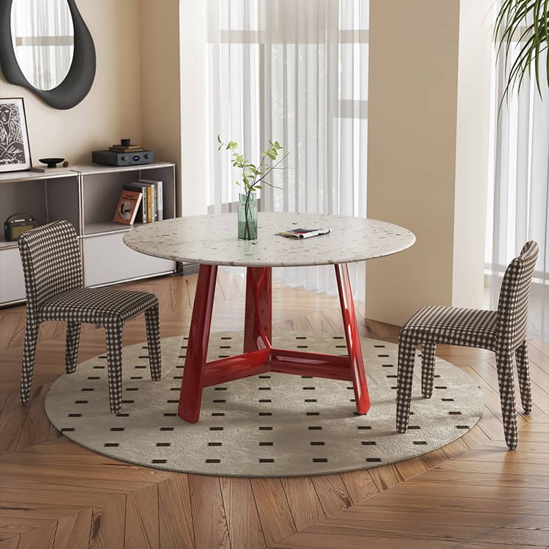 Stunning Terrazzo Beech Wood Table – Elevate Your Home Décor Elegantly fld-2752