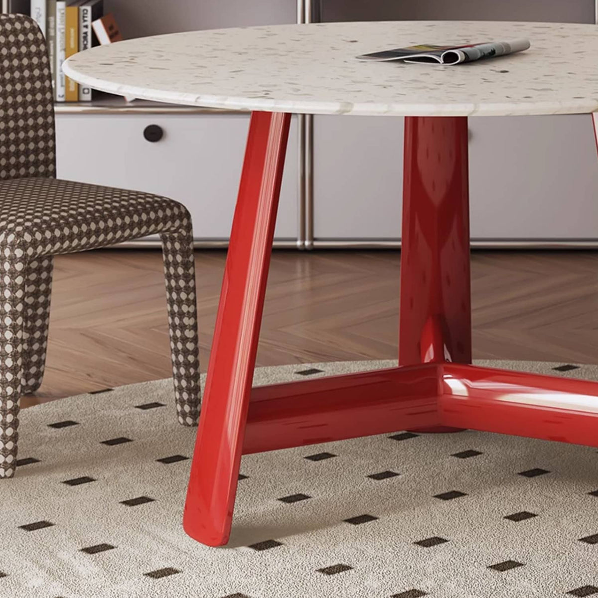 Stunning Terrazzo Beech Wood Table – Elevate Your Home Décor Elegantly fld-2752