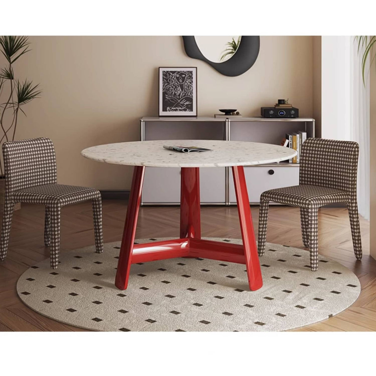 Stunning Terrazzo Beech Wood Table – Elevate Your Home Décor Elegantly fld-2752