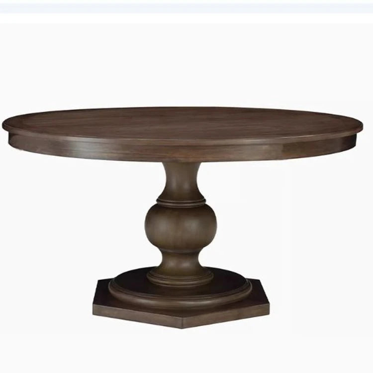 Elegant Round Oak Multi-Layer Board Dining Table with Upholstered Chairs - Perfect for Modern Homes fljgj-2110