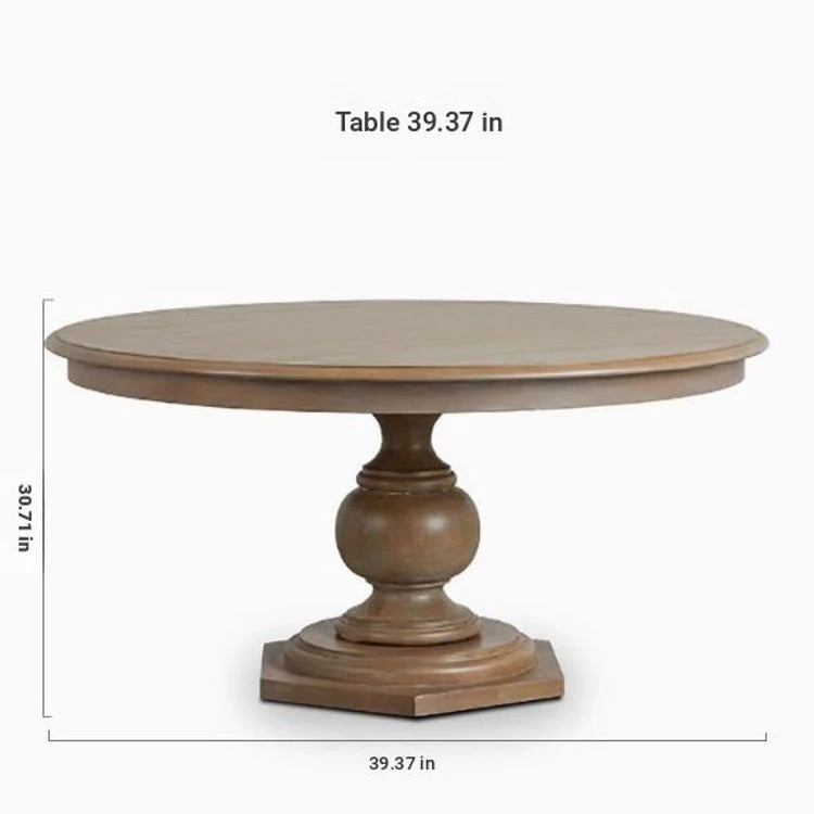 Elegant Round Oak Multi-Layer Board Dining Table with Upholstered Chairs - Perfect for Modern Homes fljgj-2110