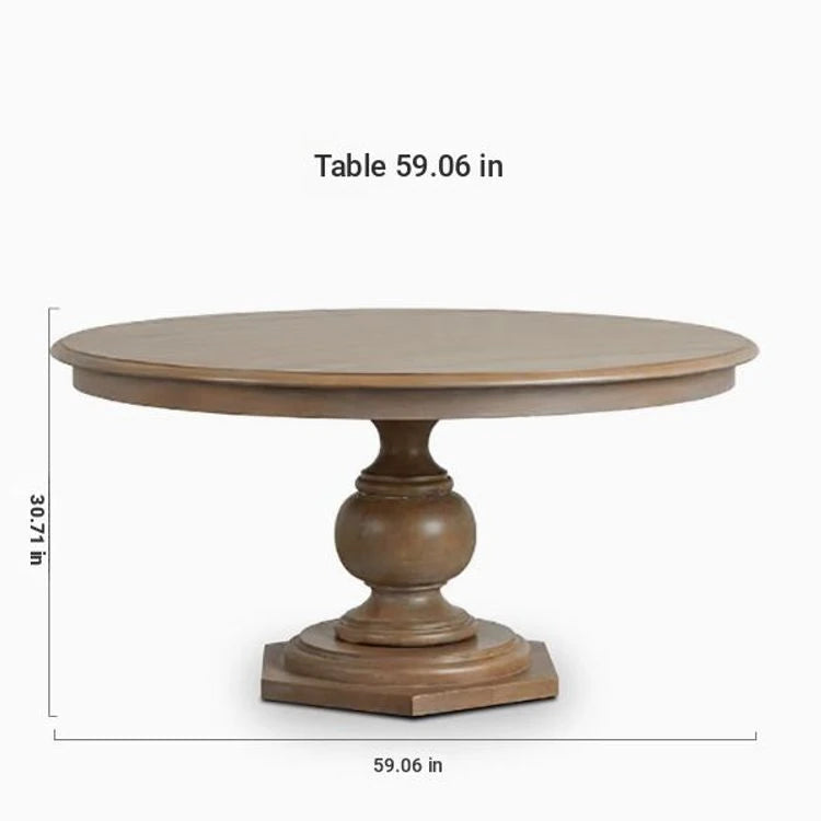 Elegant Round Oak Multi-Layer Board Dining Table with Upholstered Chairs - Perfect for Modern Homes fljgj-2110
