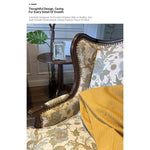 **Elegant Oak Wingback Chair with Floral Cotton-Ramie Fabric - Cozy Accent for Any Living Space** fljgj-2114
