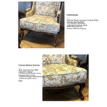 **Elegant Oak Wingback Chair with Floral Cotton-Ramie Fabric - Cozy Accent for Any Living Space** fljgj-2114