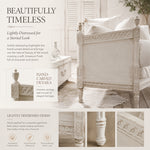 Distressed Cotton Linen Pull-Out Sofa Bed, American Country French Style 1/2/3-Seater Couch with Solid Wood Frame fljgj-2115