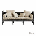 Distressed Cotton Linen Pull-Out Sofa Bed, American Country French Style 1/2/3-Seater Couch with Solid Wood Frame fljgj-2115