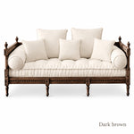Distressed Cotton Linen Pull-Out Sofa Bed, American Country French Style 1/2/3-Seater Couch with Solid Wood Frame fljgj-2115