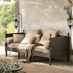 Distressed Cotton Linen Pull-Out Sofa Bed, American Country French Style 1/2/3-Seater Couch with Solid Wood Frame fljgj-2115