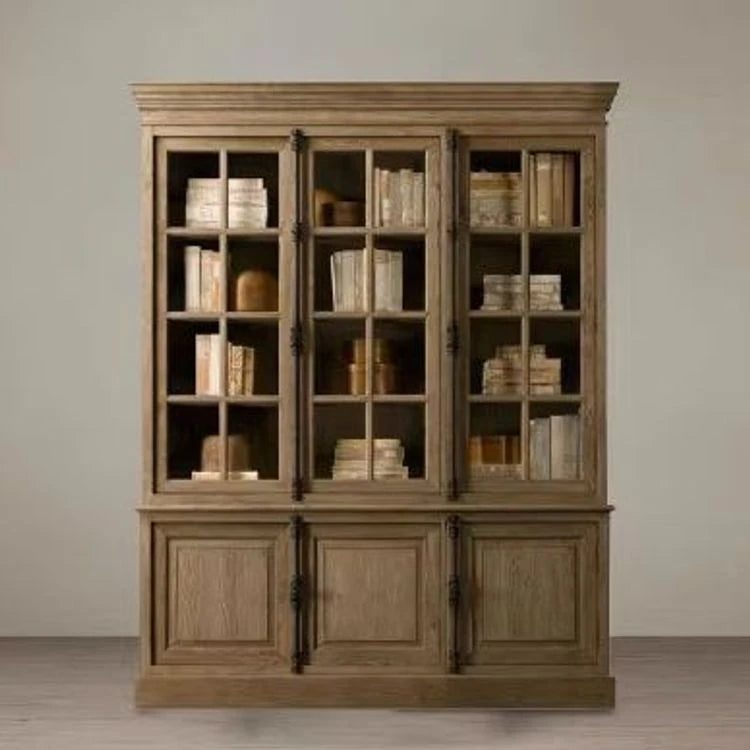 Elegant Oak Multi-Layer Board Glass Cabinet - Stylish Storage Solution for Your Home fljgj-2116
