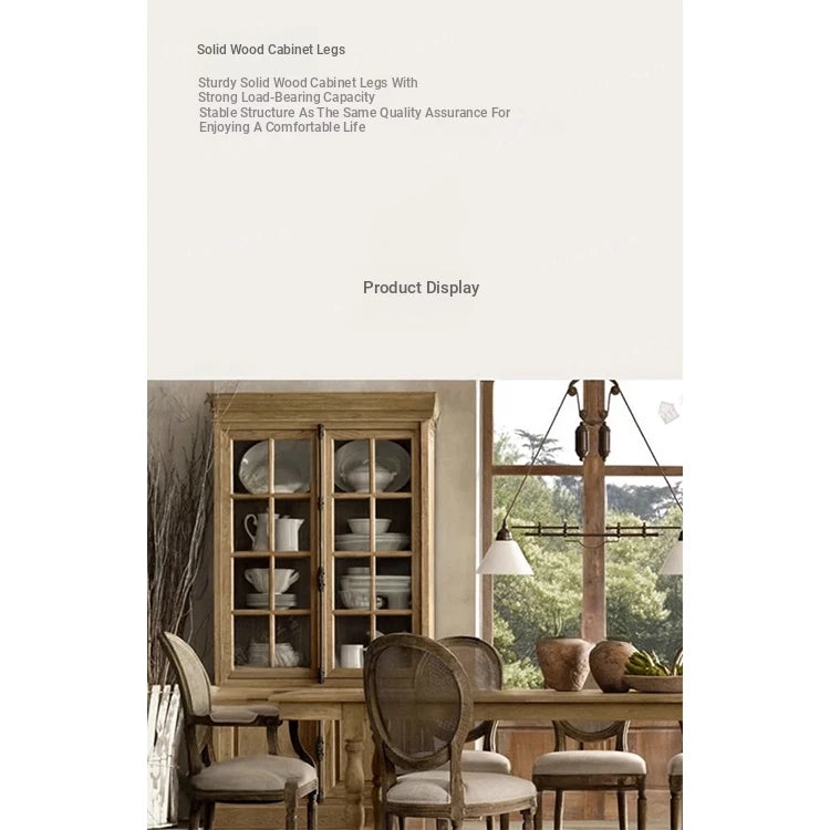 Elegant Oak Multi-Layer Board Glass Cabinet - Stylish Storage Solution for Your Home fljgj-2116