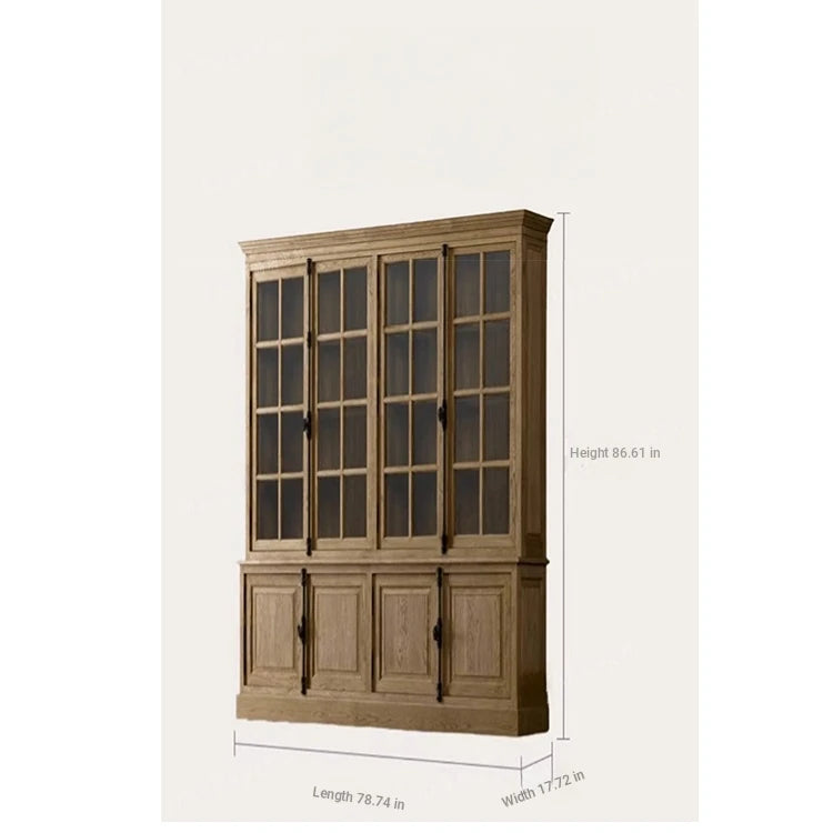 Elegant Oak Multi-Layer Board Glass Cabinet - Stylish Storage Solution for Your Home fljgj-2116