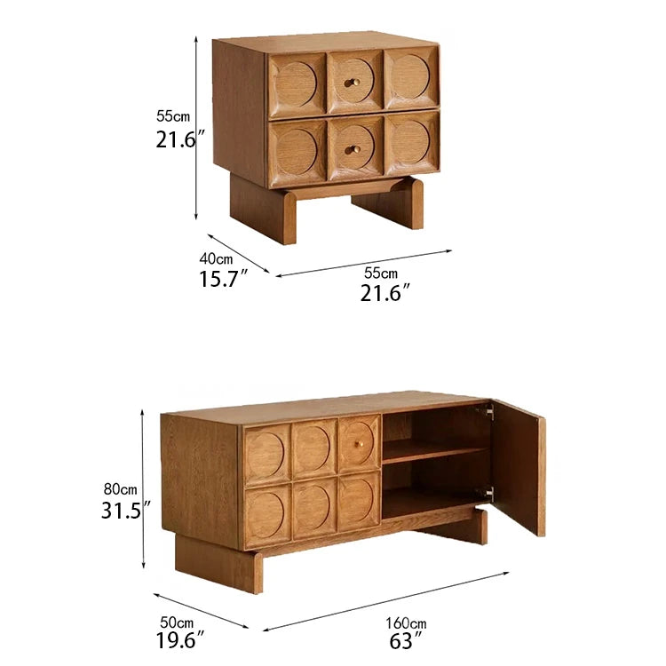 Stylish Oak Multi-Layer Board Cabinet with Unique Circular Design - Perfect for Modern Home Décor and Entertainment Storage fljgj-2120