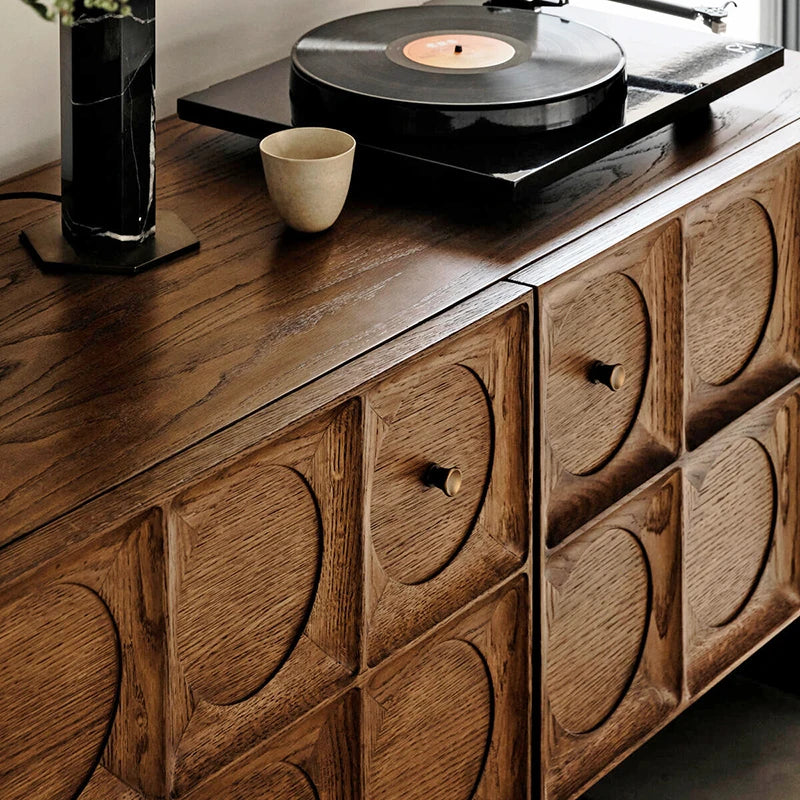 Stylish Oak Multi-Layer Board TV Cabinet with Unique Design and Ample Storage Space fljgj-2122