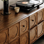 Stylish Oak Multi-Layer Board TV Cabinet with Unique Design and Ample Storage Space fljgj-2122