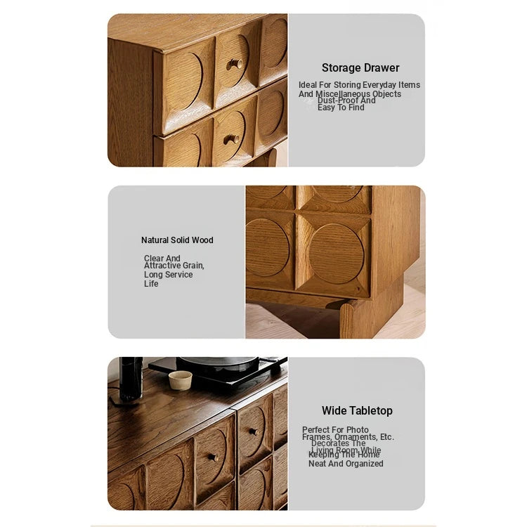 Stylish Oak Multi-Layer Board TV Cabinet with Unique Design and Ample Storage Space fljgj-2122