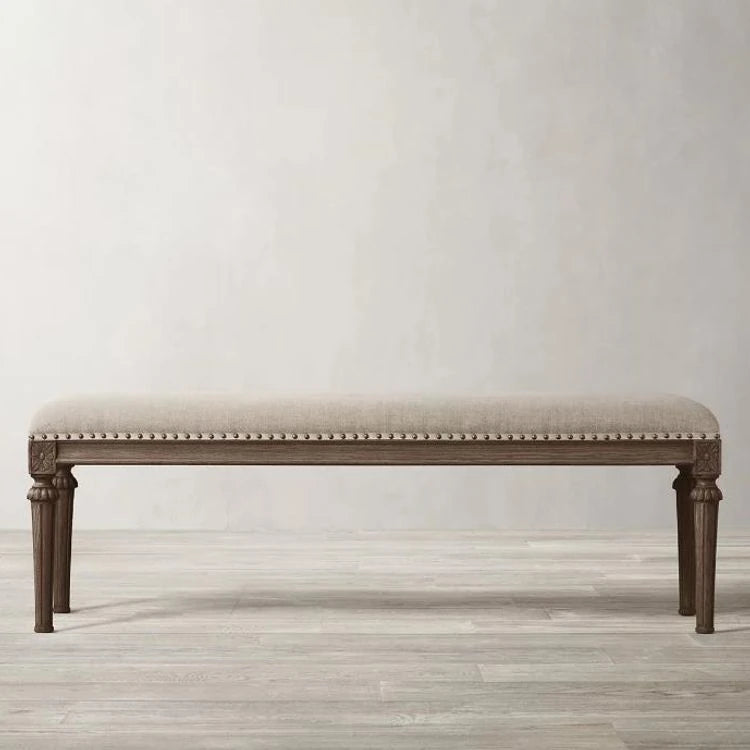 Elegant Oak Stool with PU Leather Upholstery - Versatile Multi-layer Design for Stylish Seating fljgj-2123