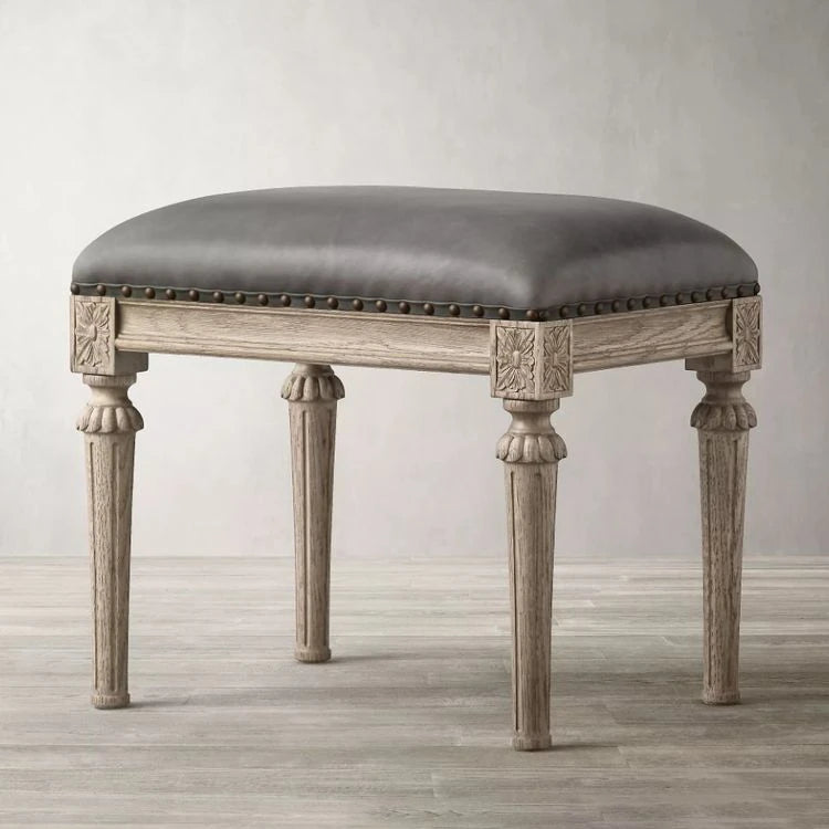 Elegant Oak Stool with PU Leather Upholstery - Versatile Multi-layer Design for Stylish Seating fljgj-2123