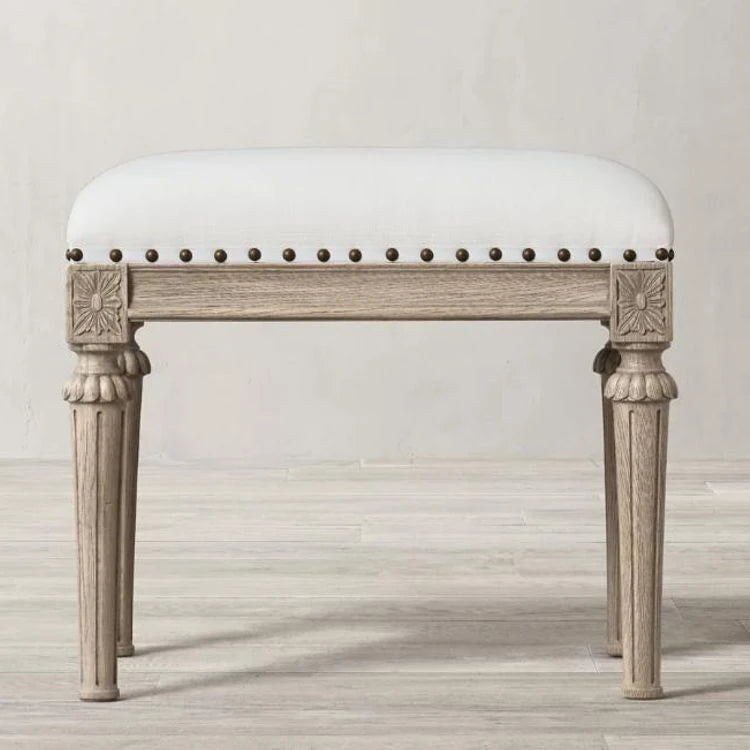 Elegant Oak Stool with PU Leather Upholstery - Versatile Multi-layer Design for Stylish Seating fljgj-2123