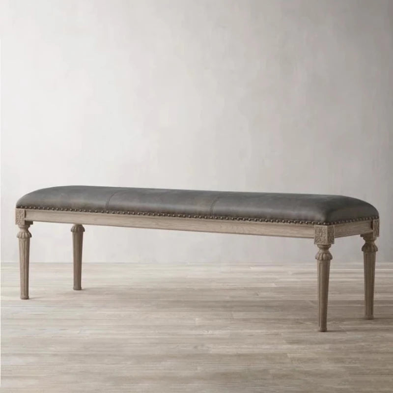 Elegant Oak Stool with PU Leather Upholstery - Versatile Multi-layer Design for Stylish Seating fljgj-2123