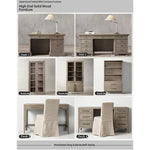 Elegant Oak Stool with PU Leather Upholstery - Versatile Multi-layer Design for Stylish Seating fljgj-2123