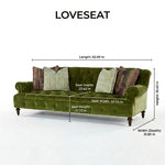 Green Velvet Sofa Set, American Country Vintage 2/3-Seater Couch for Living Room fljgj-2124