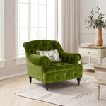 Green Velvet Sofa Set, American Country Vintage 2/3-Seater Couch for Living Room fljgj-2124