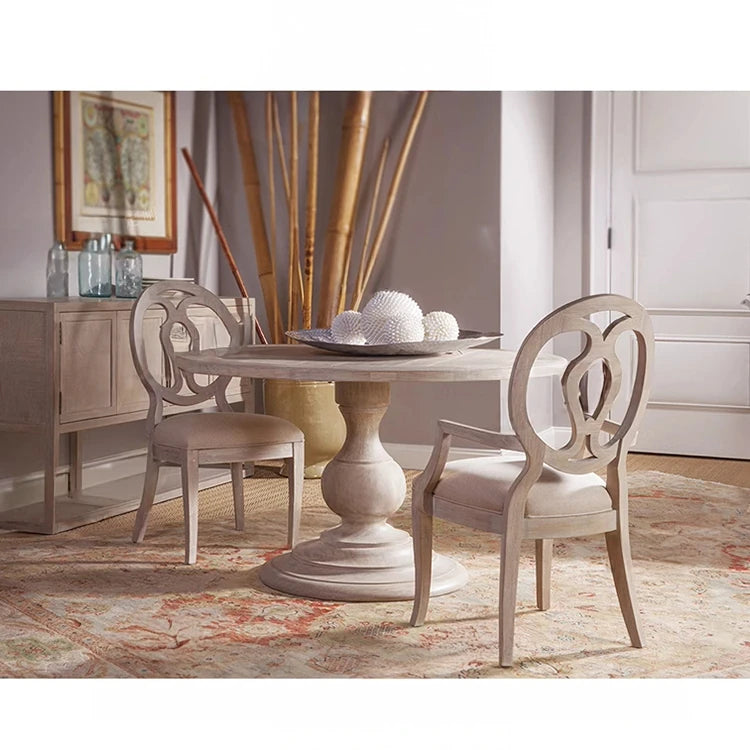 Elegant Oak Multi-layer Round Dining Table - Timeless Design for Modern Homes fljgj-2125