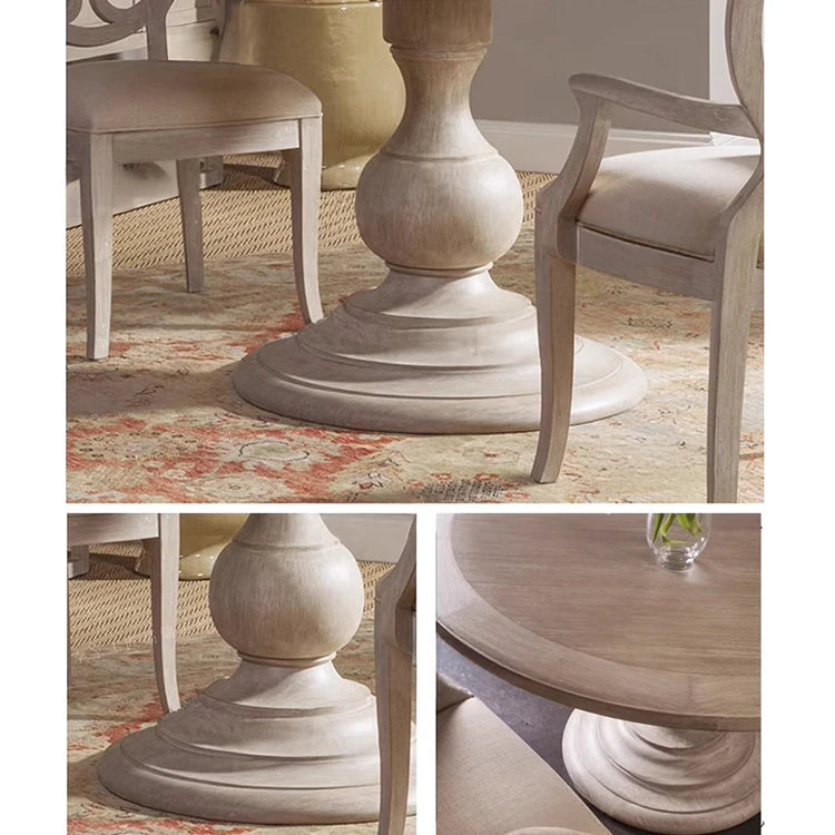 Elegant Oak Multi-layer Round Dining Table - Timeless Design for Modern Homes fljgj-2125