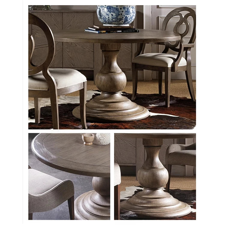 Elegant Oak Cotton-Ramie Dining Chair for Timeless Home Décor fljgj-2126