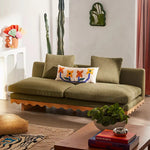 Stylish Pine Ash Wood Sofa with Cotton-Ramie Fabric - Trendy Home Comfort for Modern Living Spaces fljgj-2127