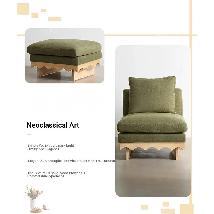 Stylish Pine Ash Wood Sofa with Cotton-Ramie Fabric - Trendy Home Comfort for Modern Living Spaces fljgj-2127