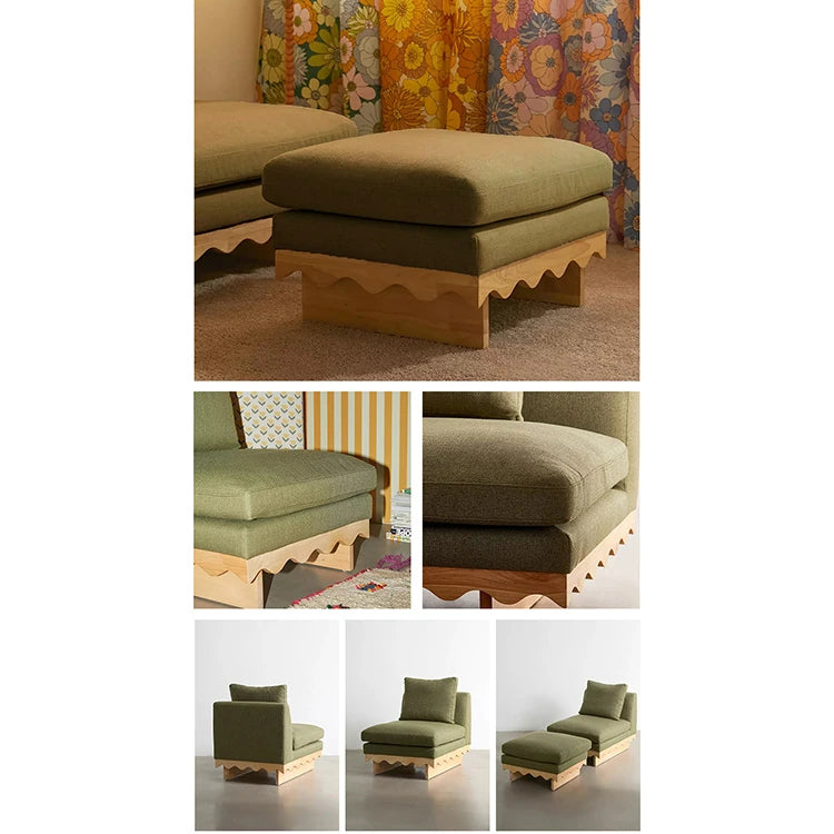 Stylish Pine Ash Wood Sofa with Cotton-Ramie Fabric - Trendy Home Comfort for Modern Living Spaces fljgj-2127