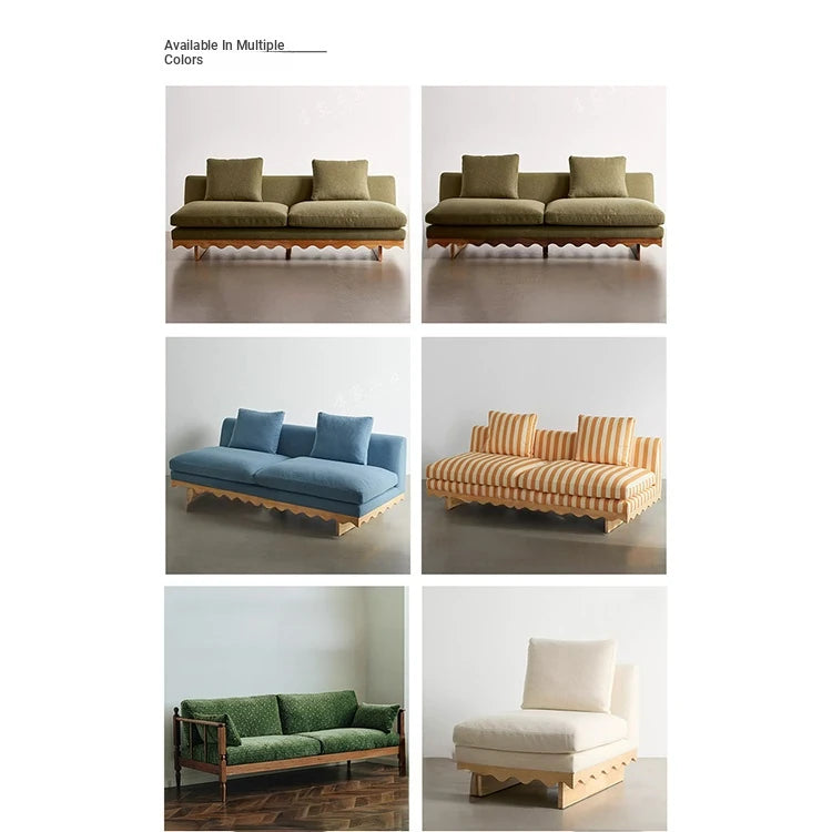 Stylish Pine Ash Wood Sofa with Cotton-Ramie Fabric - Trendy Home Comfort for Modern Living Spaces fljgj-2127