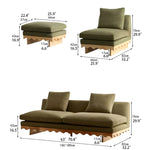 Stylish Pine Ash Wood Sofa with Cotton-Ramie Fabric - Trendy Home Comfort for Modern Living Spaces fljgj-2127