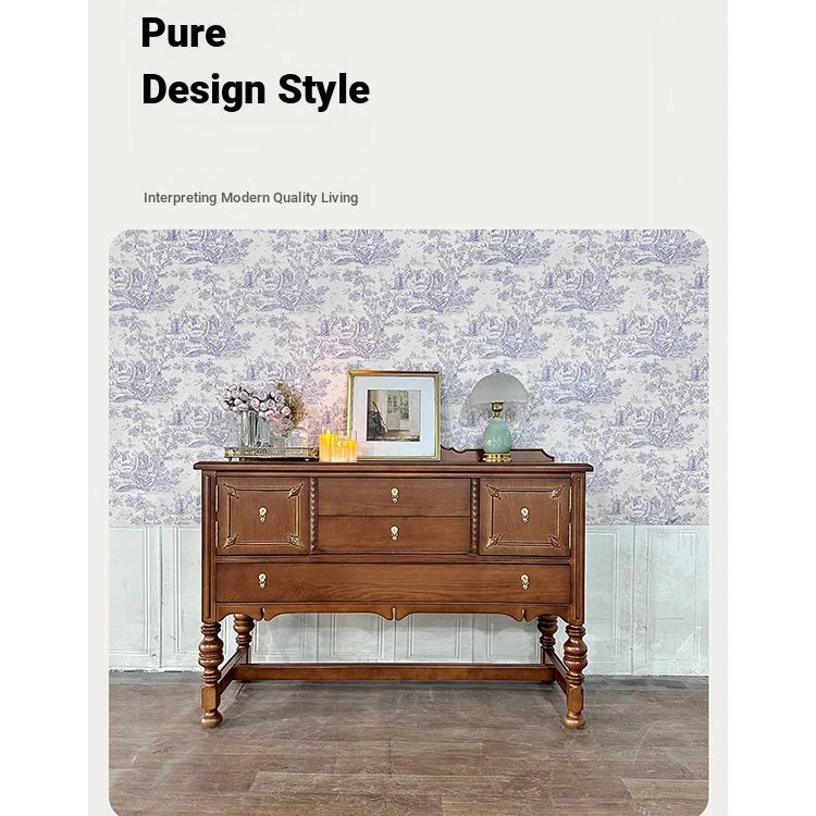 Elegant Oak Multi-layer Board Cabinet with Intricate Detailing and Storage Drawers - Perfect for Home Decor fljgj-2130