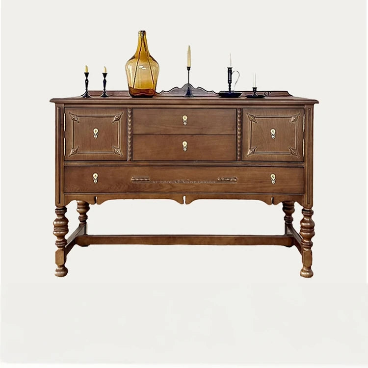 Elegant Oak Multi-layer Board Cabinet with Intricate Detailing and Storage Drawers - Perfect for Home Decor fljgj-2130