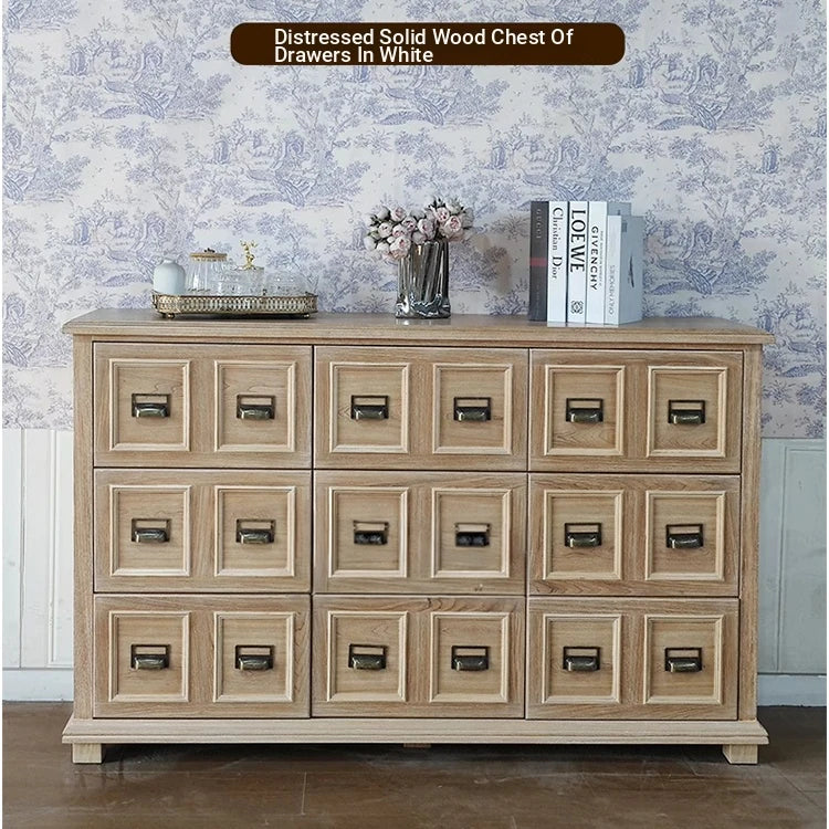 Stylish Oak Multi-Layer Board Cabinet with Vintage Drawer Handles – Perfect Storage Solution for Any Room fljgj-2134