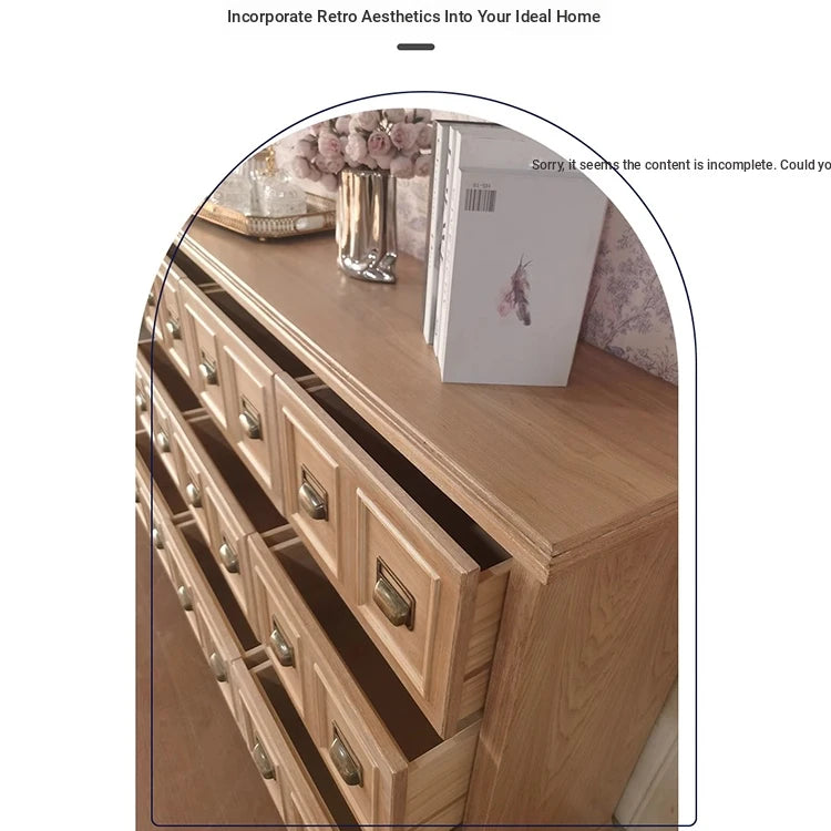 Stylish Oak Multi-Layer Board Cabinet with Vintage Drawer Handles – Perfect Storage Solution for Any Room fljgj-2134