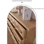 Stylish Oak Multi-Layer Board Cabinet with Vintage Drawer Handles – Perfect Storage Solution for Any Room fljgj-2134