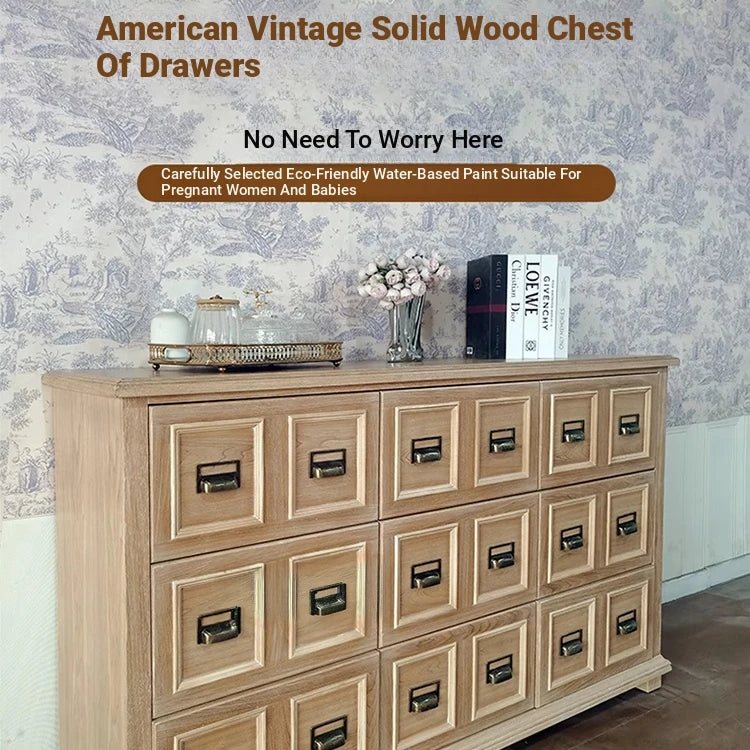 Stylish Oak Multi-Layer Board Cabinet with Vintage Drawer Handles – Perfect Storage Solution for Any Room fljgj-2134