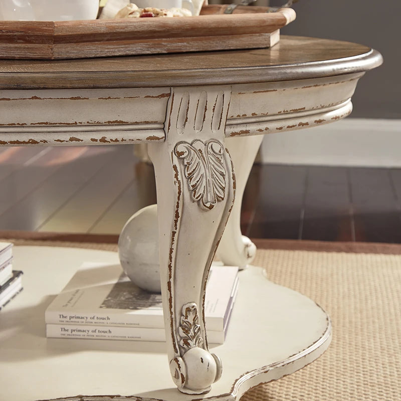 Elegant Oak Multi-Layer Board Coffee Table with Decorative Legs – Perfect for Living Room Style fljgj-2136