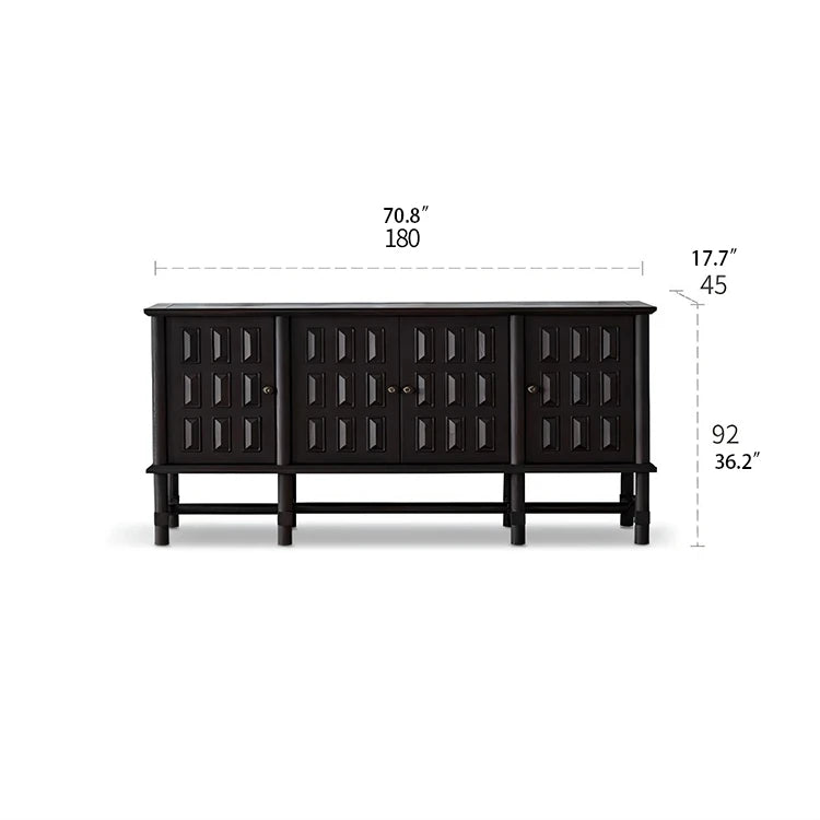 Stylish Oak Multi-Layer Board Cabinet with Unique Patterned Doors – Perfect Storage Solution for Modern Homes! fljgj-2139