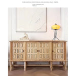 Stylish Oak Multi-Layer Board Cabinet with Unique Patterned Doors – Perfect Storage Solution for Modern Homes! fljgj-2139