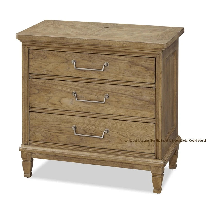 Stylish Oak Bedside Cupboard with 3 Drawers - Elegant Multi-Layer Design for Your Bedroom fljgj-2140