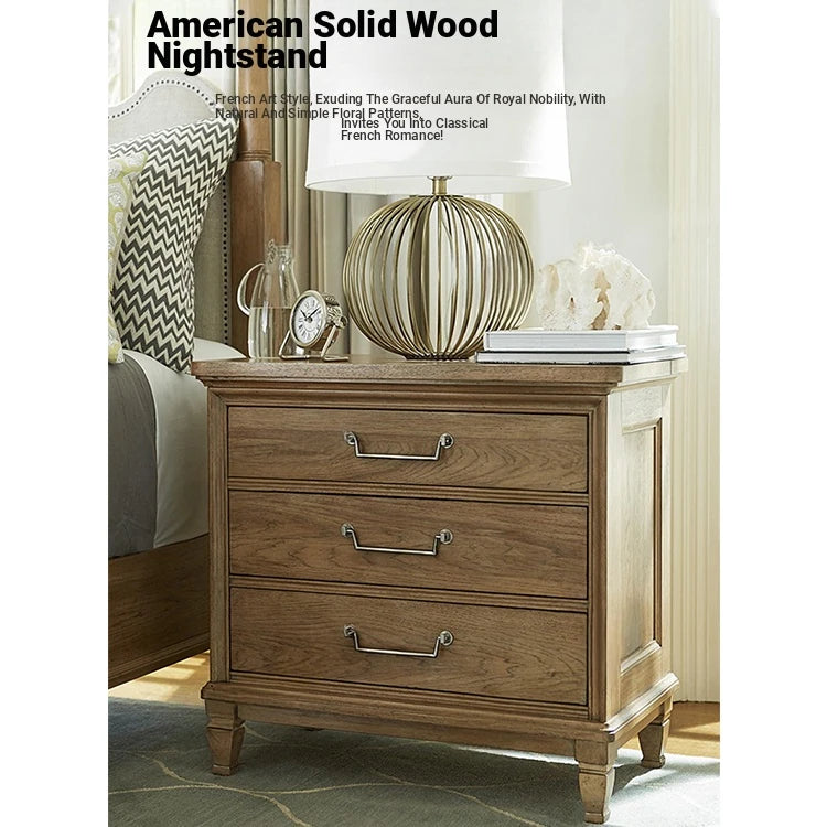 Stylish Oak Bedside Cupboard with 3 Drawers - Elegant Multi-Layer Design for Your Bedroom fljgj-2140