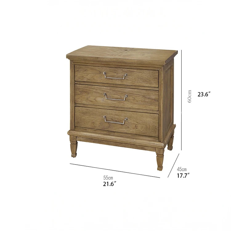 Stylish Oak Bedside Cupboard with 3 Drawers - Elegant Multi-Layer Design for Your Bedroom fljgj-2140