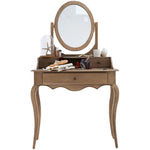 Elegant Oak Makeup Table with Multi-Layer Board and Glass Mirror – Perfect for Your Vanity Space fljgj-2141