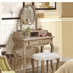 Elegant Oak Makeup Table with Multi-Layer Board and Glass Mirror – Perfect for Your Vanity Space fljgj-2141
