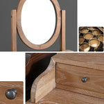 Elegant Oak Makeup Table with Multi-Layer Board and Glass Mirror – Perfect for Your Vanity Space fljgj-2141